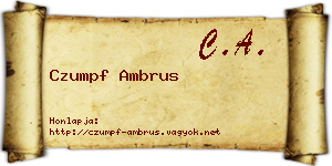 Czumpf Ambrus névjegykártya